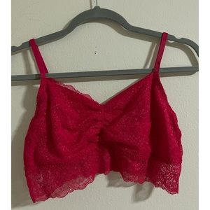 2/$20 PINK Victoria’s Secret Red Lace Bralette Size Large